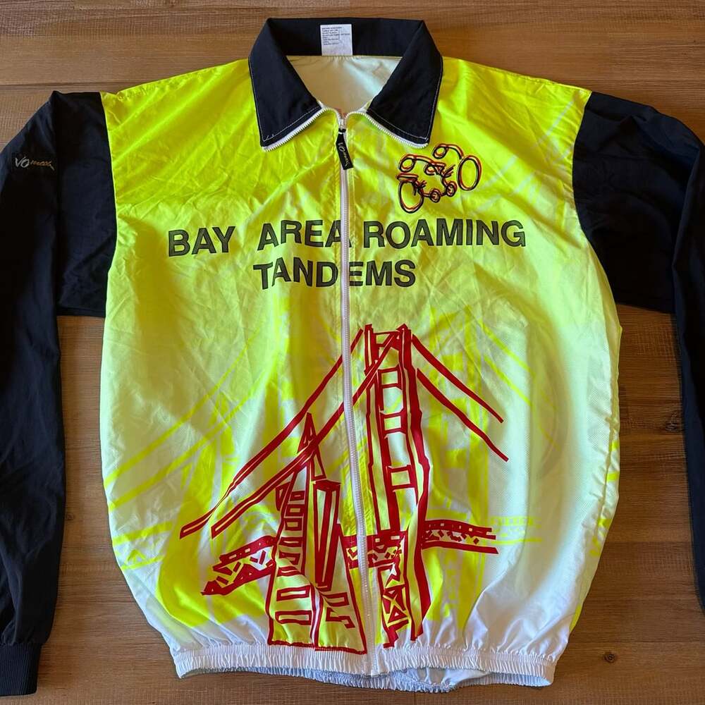 Vintage VoMax Bay Area Roaming Tandems Cycling Jacket Mens XL Golden Gate Bridge